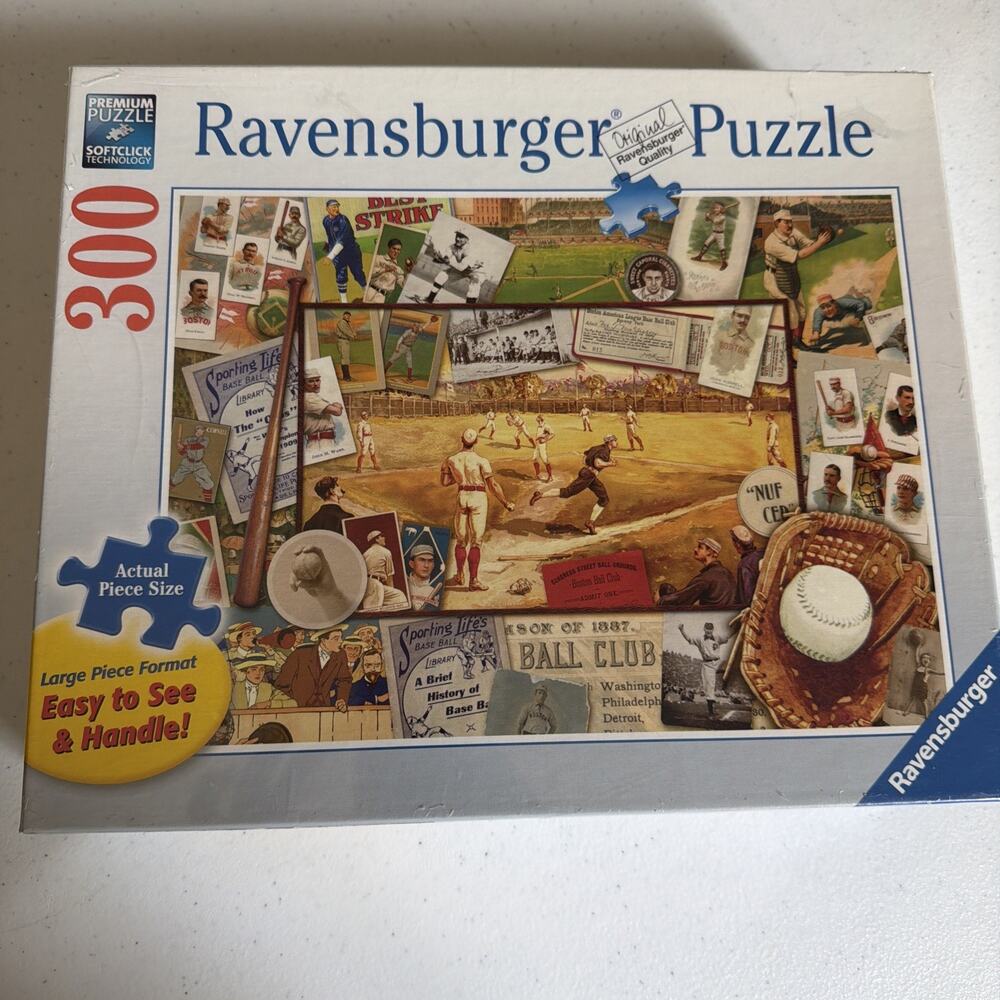 Ravensburger Puzzle Good Old Days Retro Baseball Sport 300 large pieces NEW NIB